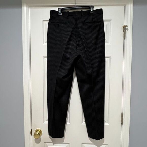 Jones New York Black Pinstripe Wool Men's 2pc Jacket Trousers Pants Suit 42L - Picture 6 of 10